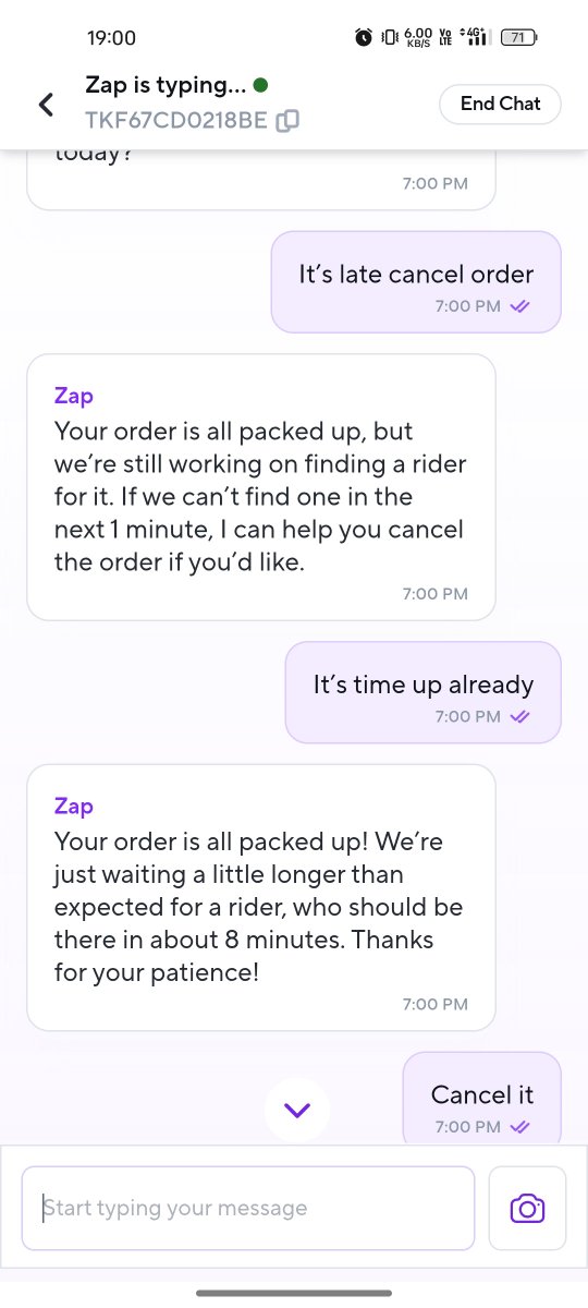 stake_sagafb's tweet photo. @ZeptoNow worst service 
. I ordered a product it's been 30 mins still it's not delivered but still it's showing as 7 mins . No rider assigned to https://t.co/ChVgKsd5zi