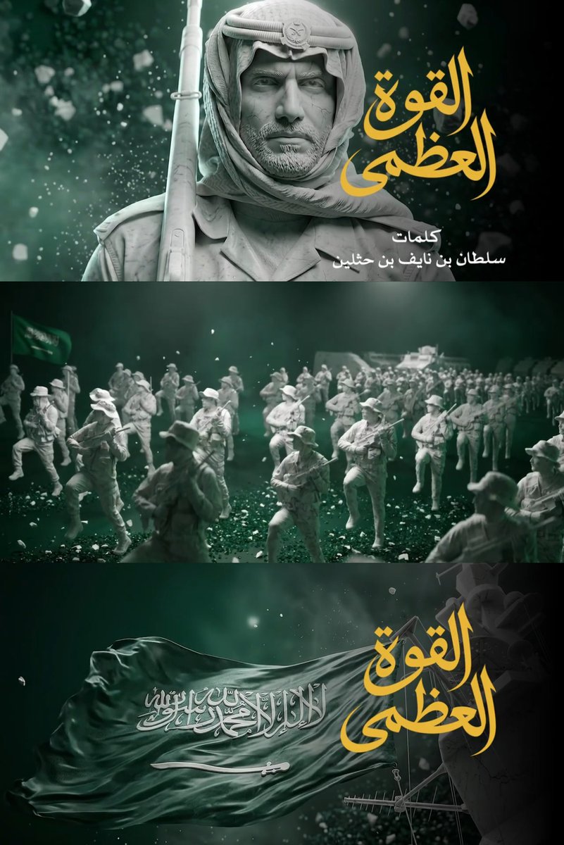 re_en1_'s tweet photo. « لا يحسـب #القوة_العظمى خيّـاليـة 🇸🇦 »
وهذي البداية بس ! والـقادم أعظم واقوى ماشاءالله 
كلمات من ذهب سلمت يمناه #سلطان_بن_نايف
والحان وإنتاج جبّار و مُتكامل قليل بحقه الوصف والي ما شافه لا يفوته ،متاكده بتوصله مشاعر الفخر والإنبهار ولا بيمل تكراره🤍🤍🤍`.
https://t.co/AVgFzo44L8 https://t.co/AhjWRxrmXr