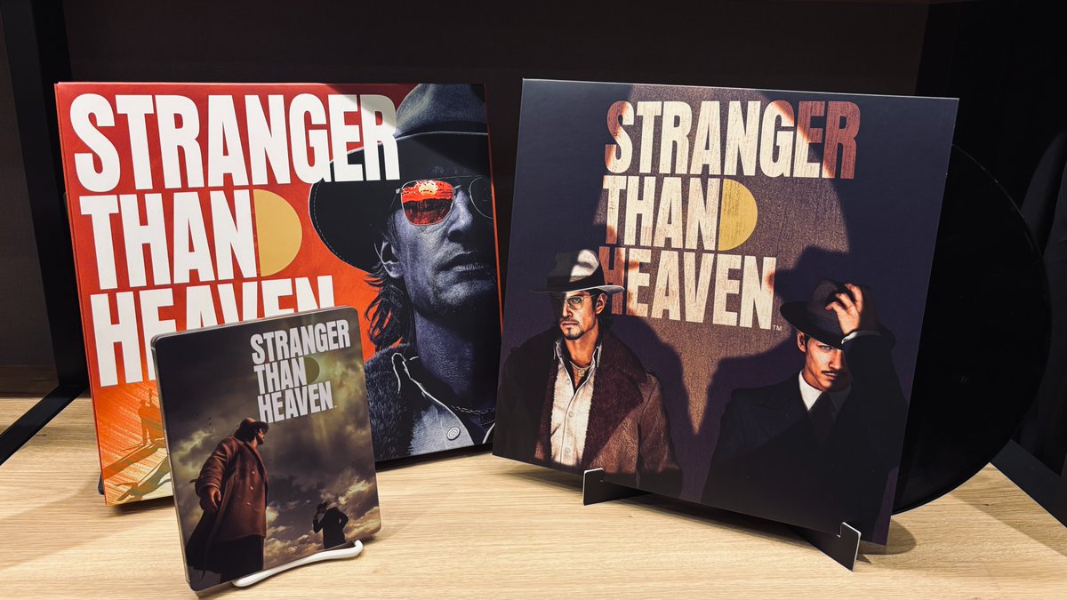 STH_JP's tweet photo. ◇━━━━━━━━━━━━◇
　　2027年1月15日発売
『STRANGER THAN HEAVEN』
　　Collector's Edition
　　　予約受付中
https://t.co/buxtCZ7psp
◇━━━━━━━━━━━━◇
⠀
【セット内容】
・パッケージ版『STRANGER THAN HEAVEN』（PS5®版）
・STRANGER THAN HEAVEN アナログレコード
・特製スチールブック
・描き下ろしデザインBOX
・DLC「デラックスアップグレード」プロダクトコード
・予約特典DLC 武器「ドス・影切」プロダクトコード
⠀⠀
#StrangerThanHeaven
#ストレンジャーザンヘヴン