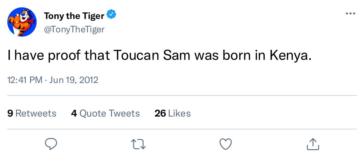 MikeBeauvais's tweet photo. Oh, no. They found Tony the Tiger’s old tweets. https://t.co/14ILdFOa1M