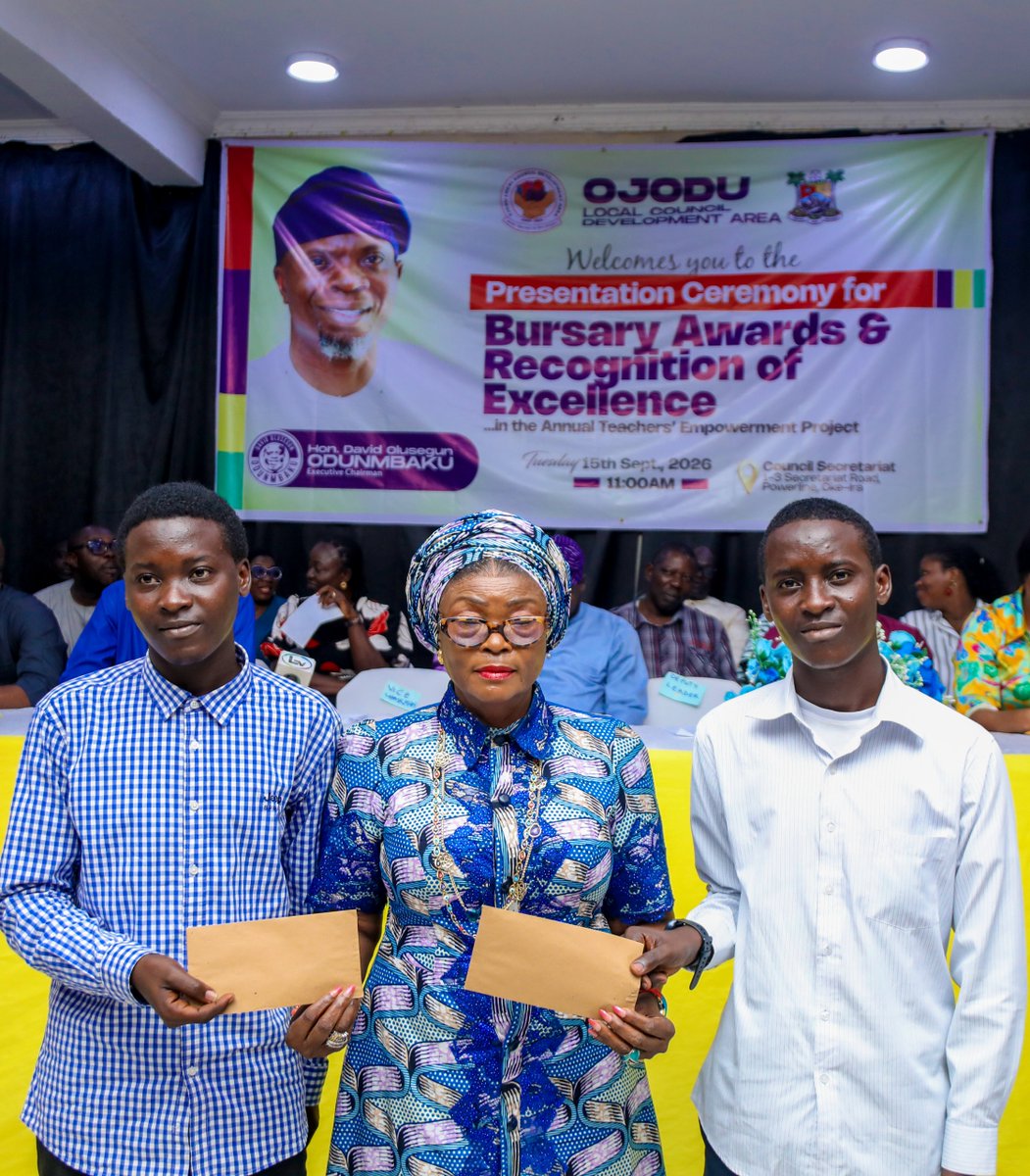 segunodunmbaku's tweet photo. Ojodu LCDA’s Annual Education Support Programme celebrates excellence by rewarding outstanding teachers and providing bursaries to 60 students, reaffirming our commitment to empowering educators and shaping brighter futures.

#HEYSRELOADED #SEGUNODUNMBAKU #OJODULCDA #EDUCTAION https://t.co/1UA35LOY76