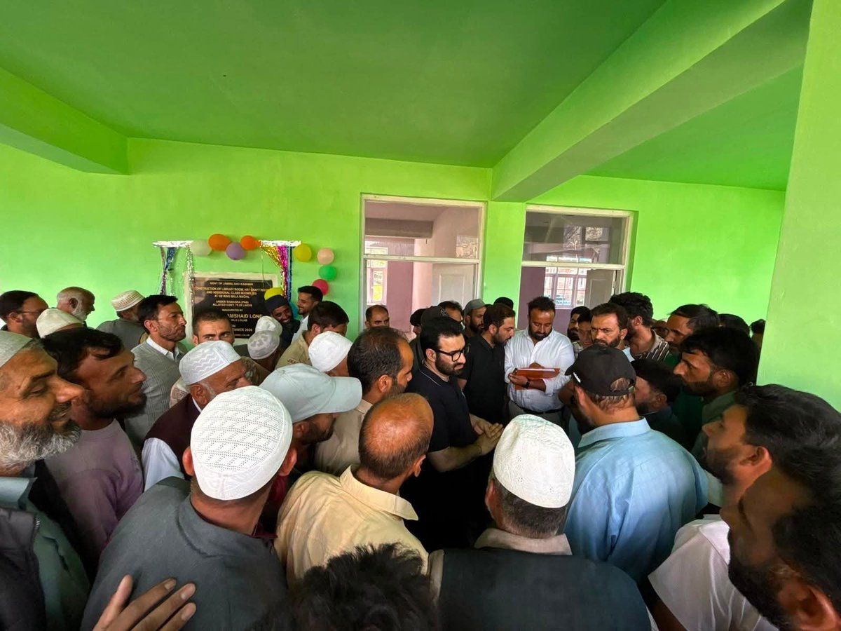 JKNC_'s tweet photo. In a major boost to education infrastructure in border area Machil, Hon'ble IMLA Lolab Qaysar Jamshaid Lone today inaugurated following projects:

1. Construction of Library Room, Art & Craft Room and Additional Classroom at High School Ring Bala, Machil - Cost Rs. 79.25 Lakhs

2. Construction of Elementary Building less Primary School at PS Makhdum Mohalla Machil - Cost Rs. 39.73 Lakhs

3. Construction of Elementary Building less Primary School at PS Akhoon Mohalla Pushwari - Cost Rs. 39.30 Lakhs

Speaking on the occasion, Hon'ble MLA said that strengthening education infrastructure, especially in border and far-flung areas like Machil, is top priority. He said many more projects are in pipeline for Machil.

Locals and staff thanked MLA Lolab for fulfilling long pending demand.
