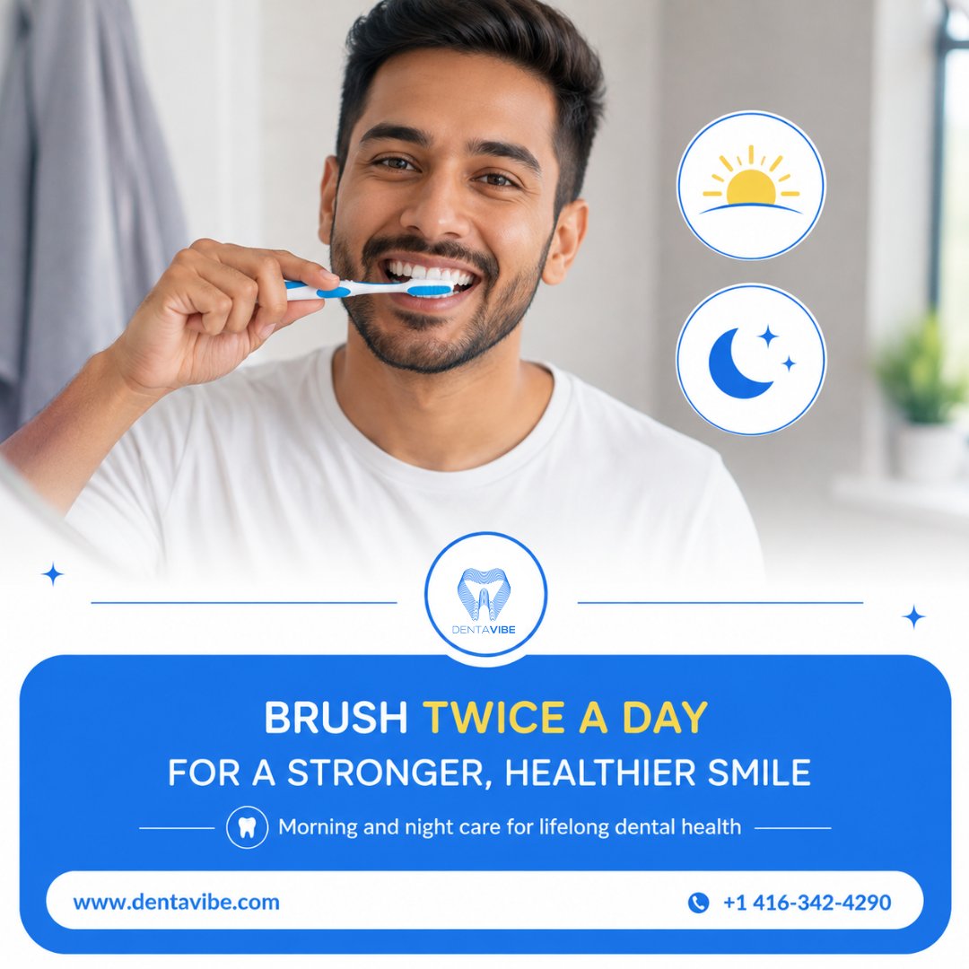 dentavibe's tweet photo. 🦷 Healthy gums start with daily care. Brush twice a day and don’t ignore signs of gum problems. ✨ https://t.co/DygfpN2vjF