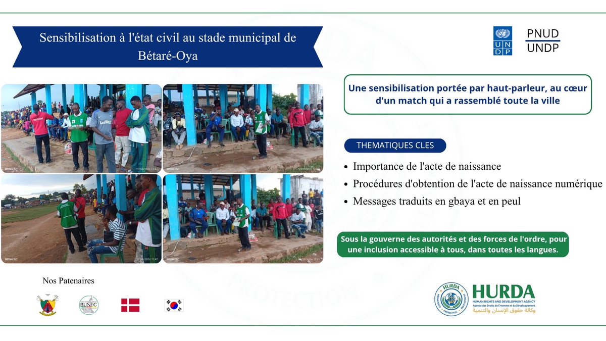 hurda_cameroon's tweet photo. Sensibilisation au marché de Gado : plus de 120 personnes mobilisées autour de l’état civil numérique. Les échanges ont révélé des blocages et des attentes forte. Une initiative portée par HURDA, avec @PNUDCameroun @BUNEC_1  #Cameroun 🇨🇲 #diplocam_minrex #RepublicOfKorea #Denmark https://t.co/9B552omwvT
