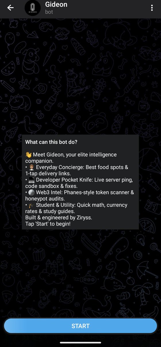 timitwts's tweet photo. I got tired of switching between 6 apps just to do simple things, so I built one bot instead.

Meet Gideon. He checks server uptime, audits token contracts, finds me food, does my math, helps me study, and talks when I need to think out loud.

You can reach out if you want to try https://t.co/aADWnCnpPx