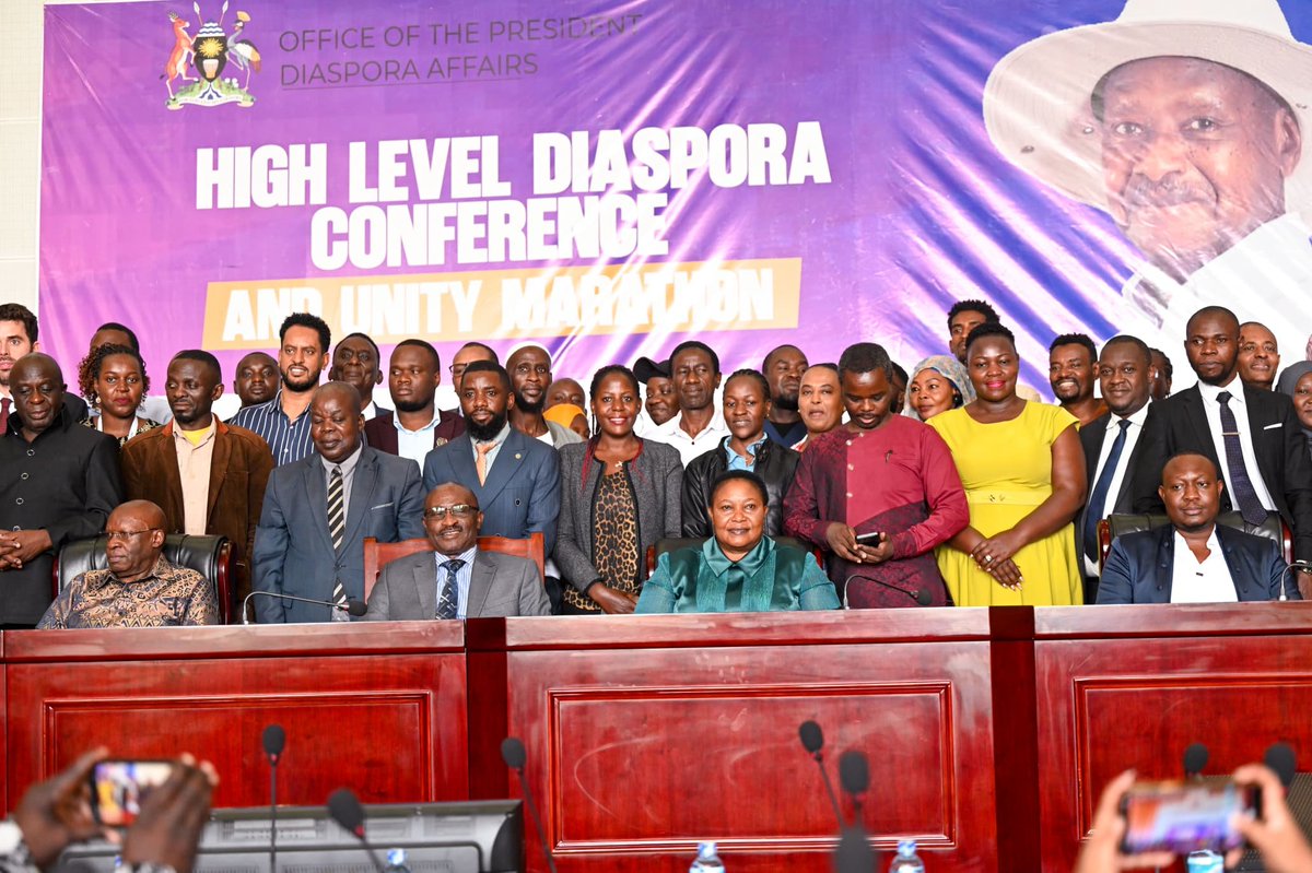 millybabalanda's tweet photo. Today, I opened a high-level conference for Diaspora and Forced Migrant Communities, held under the theme “Bridging Worlds: Diaspora & Forced Migrants for Shared Prosperity", at the Office of the President Conference Hall in Kampala.

The conference brought together heads of diplomatic missions, senior government officials, representatives of diaspora and forced migrant communities, and civil society organisations.

In my address, I conveyed warm greetings from His Excellency President Yoweri Kaguta Museveni, the First Lady and Minister of Education and Sports, Maama Janet Kataaha Museveni, the Permanent Secretary of the Office of the President, Hajji Yunus Kakande, and the entire staff of the Office of the President.

I called upon Ugandans in the diaspora to move beyond remittances and invest their skills, technology and capital back home, saying Uganda needs them for its next phase of economic transformation.

I reiterated that migration is ultimately about people and their search for hope and a better life, noting that the government remains committed to protecting the rights and dignity of every Ugandan, whether at home, abroad, or returning home.

I reiterated that Uganda's hospitality is demonstrated by its open-door policy to refugees, which has earned us a global reputation as Africa’s largest refugee-hosting country. This demonstrates the character of our people: we know what it means to need a helping hand, and we believe every person deserves dignity.

I appealed to forced migrants whose stay has not been regularized to work with relevant authorities to regularize their status in accordance with Ugandan law.

I also cautioned members of the Diaspora to respect Uganda’s laws, just as we expect Ugandans living abroad to respect the laws of their host countries,” she cautioned.

I reaffirmed the government's commitment to Ugandans in distress abroad, citing recent interventions to rescue and repatriate Ugandans from exploitation in South Africa and rehabilitation of thousands of returnees at NALI-Kyankwanzi with start-up and resettlement support.

I also emphasized the diaspora's critical role in Uganda's development, with Ugandans working outside the country having remitted home approximately USD 2.8 billion (more than Shs 10 trillion) in the twelve months leading up to March 2026.

This was an increase from USD 1.9 billion recorded the previous year.

I, however, challenged Ugandans in the diaspora to think beyond remittances but also focus on transferring knowledge, technology, skills, partnerships and investments from abroad back home.

I also highlighted the Office of the President's facilitation of the Office of the President Diaspora Affairs headed by Ambassador Abbey Walusimbi's importance in coordinating the Diaspora Affairs office with other MDAs to ensure meaningful diaspora participation in the development agenda of H.E. President Yoweri @KagutaMuseveni.

For God and my country!