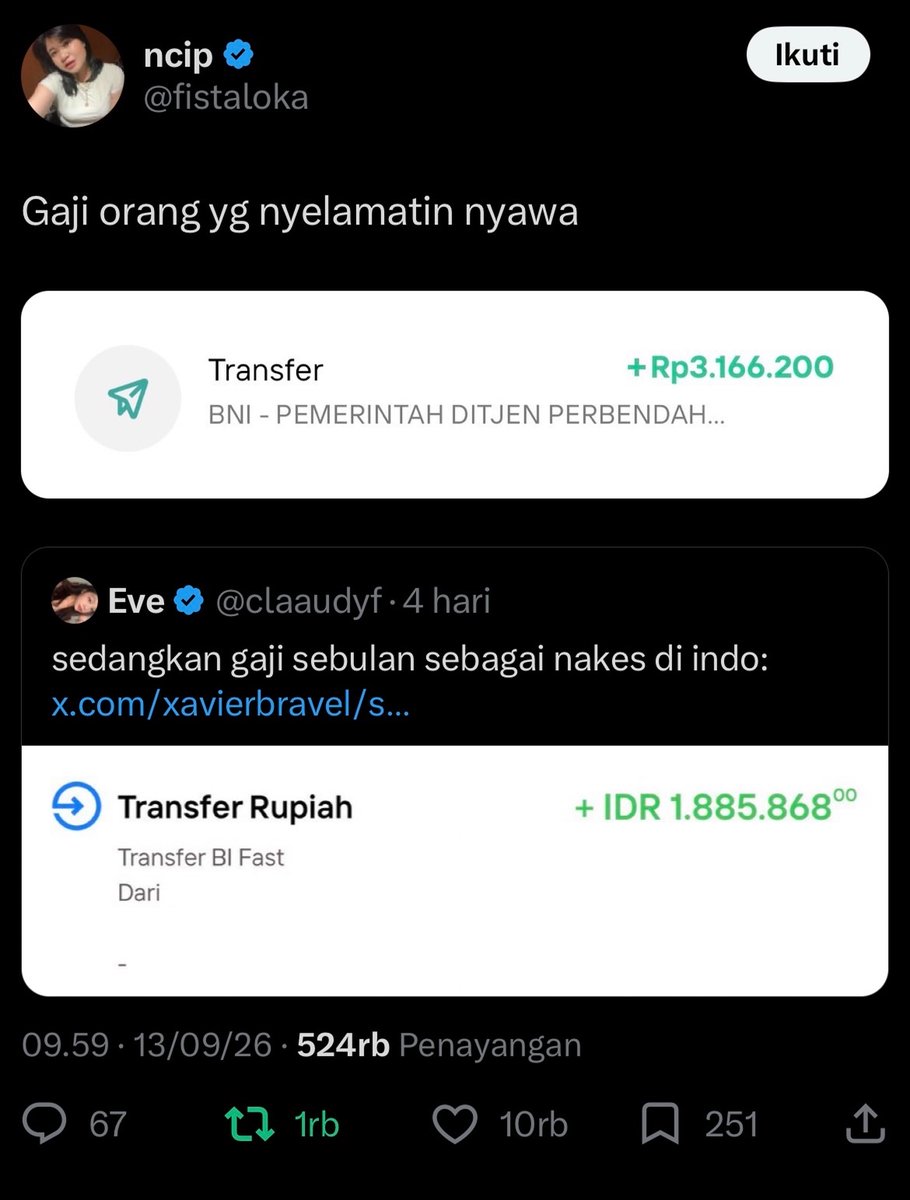 TanyarlBase's tweet photo. 💚 maaf aku ss kak tweetnya tapi HAH?? baru tau, beneran gaji dokter segini??? dengan biaya kuliah yg semahal itu? sdh gila😭 https://t.co/bqbJmzu30q