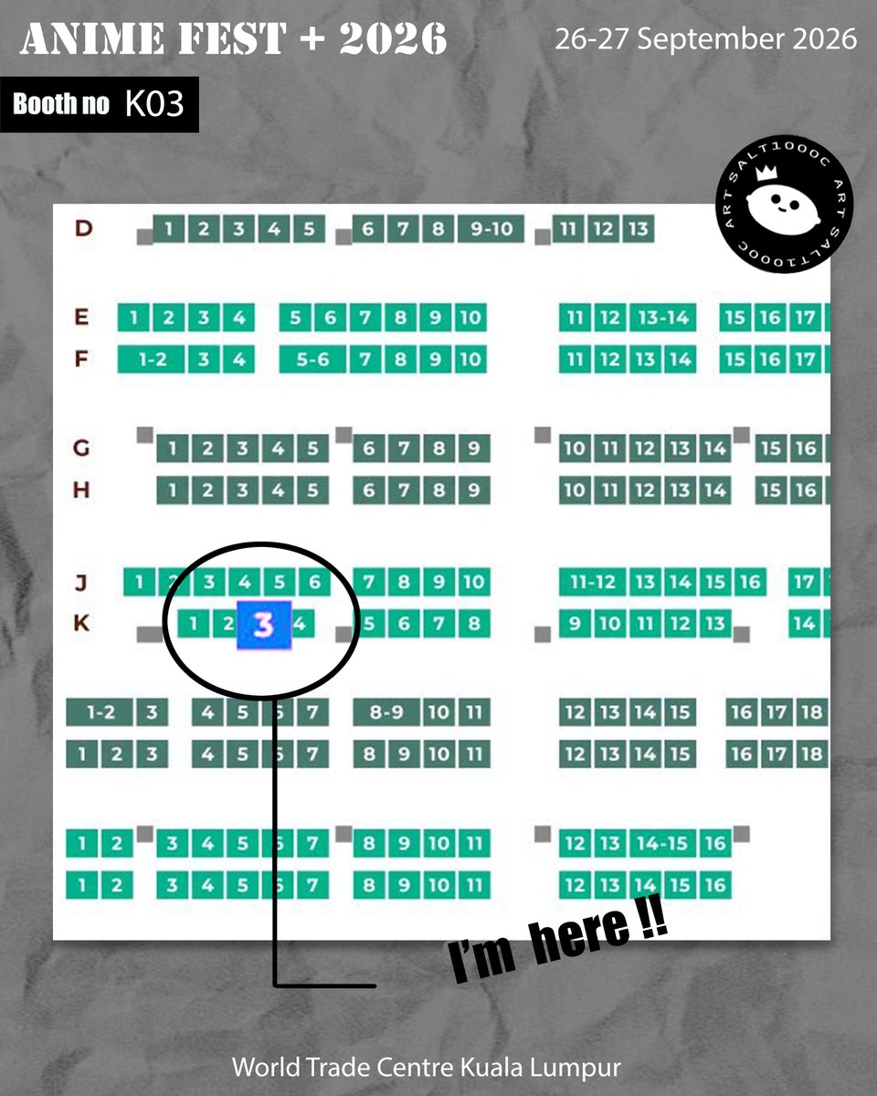 AiSing02808054's tweet photo. ๐ Location: World Trade Centre Kuala Lumpur
๐
Date: 26โ27 September 2026
๐จ Booth: K03
Second time joining Anime Fest+
Come visit me at Booth K03 & say hi ๏ผ๏ผ
Pre-orders are open until the 24th ๐ฅฐ Feel free to DM
#animefest #comicfiesta https://t.co/49AW1zS4Fb