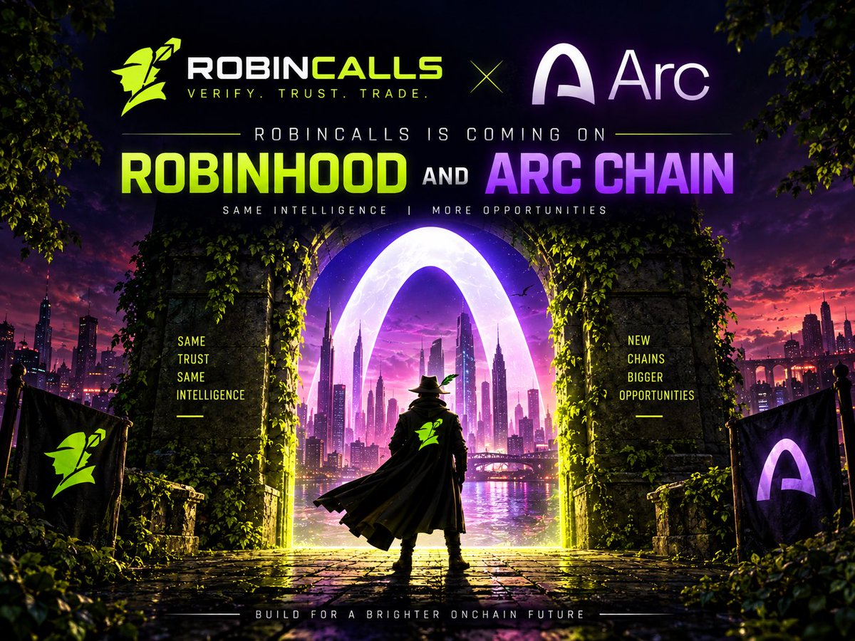 RobinCalls's tweet photo. RobinCalls × ARC 🟣

Real-world assets. Smarter verification. Better intelligence. 🌍

From Robinhood Chain to Arc Chain — the RWA trust layer is expanding. ⚡

🔍 Verify. Trust. Trade.

The next opportunity starts with knowing what you’re holding.

#RWA #Arc #ArcChain #RobinhoodChain #Tokenization #DeFi #Crypto $ASRUS $COOL