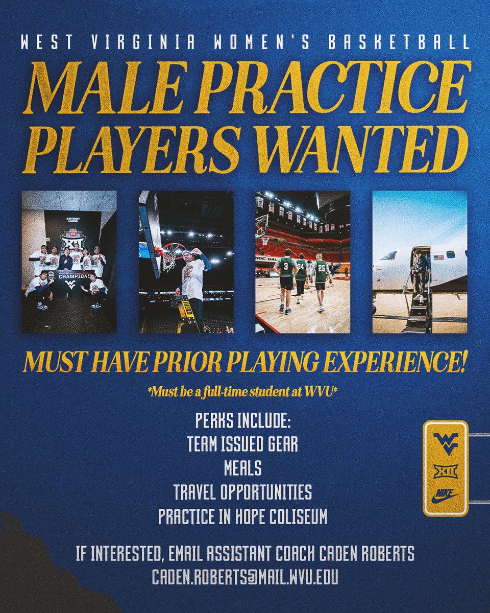 Asking for male practice player to join the team