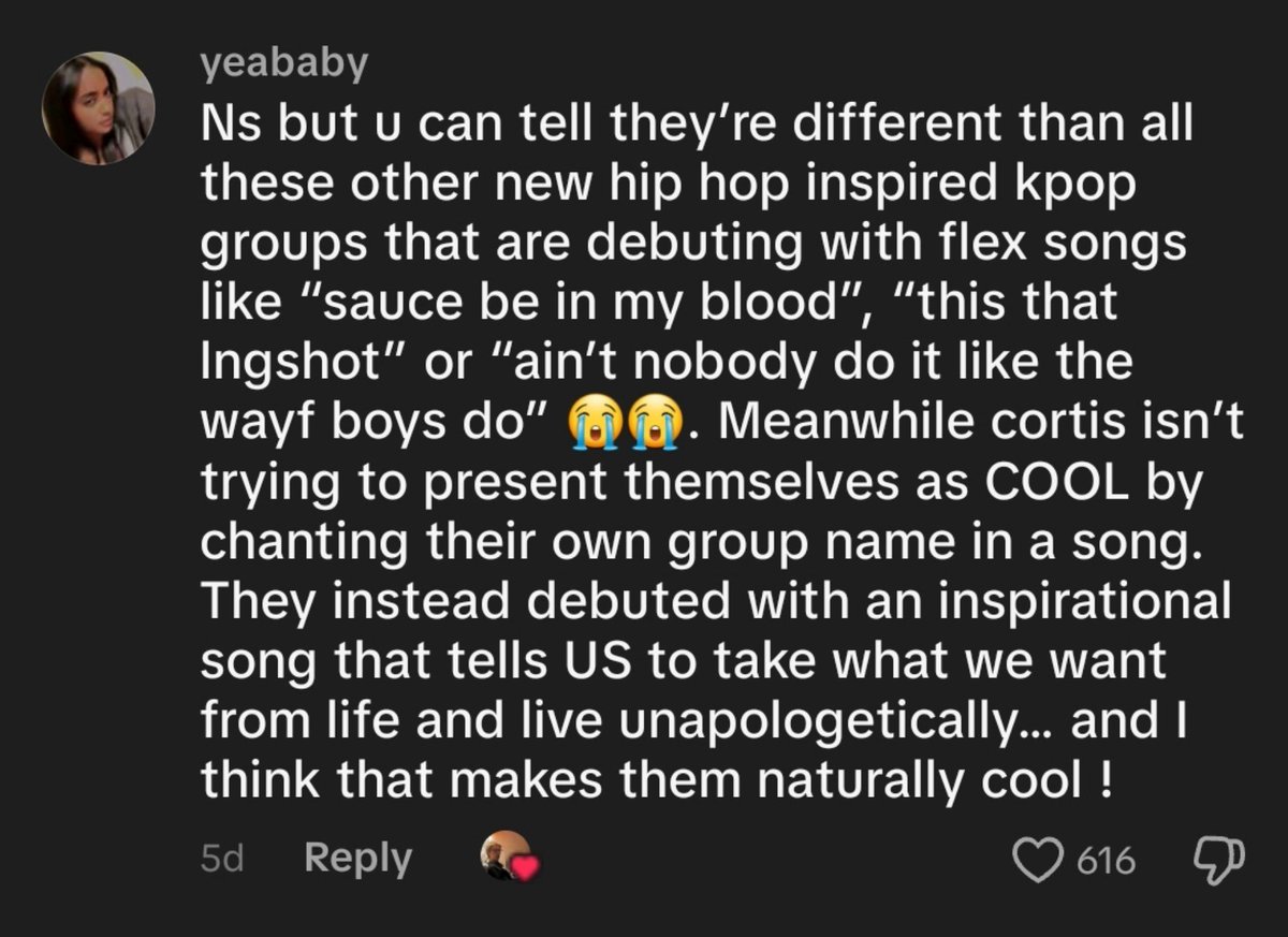 judislatt's tweet photo. we need more posts like this from coer on tiktok bc It starts sensible conversations abt cortis and actually encourages ppl to stan them https://t.co/4bc5QQEX9U