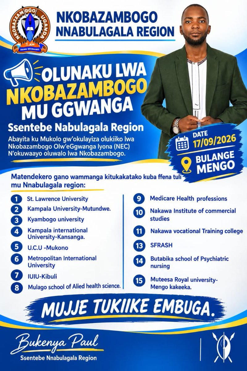 nabulagala4th's tweet photo. Essaawa  wabula mbale ffenna okweyiwa mu bimuli bya Bulange okubeera abajjulirwa nga olukiiko lwa Nkobazambogo mu ggwanga olw'ekkumi n'omunaana (NEC) lutulaga bye lutuseeko era n'okuwaayo obuyinza eri olukiiko olw'ekkumi n'omwenda mu mirembe, bakube ebbirayiro byabwe nabo. https://t.co/X1izsUhfoH