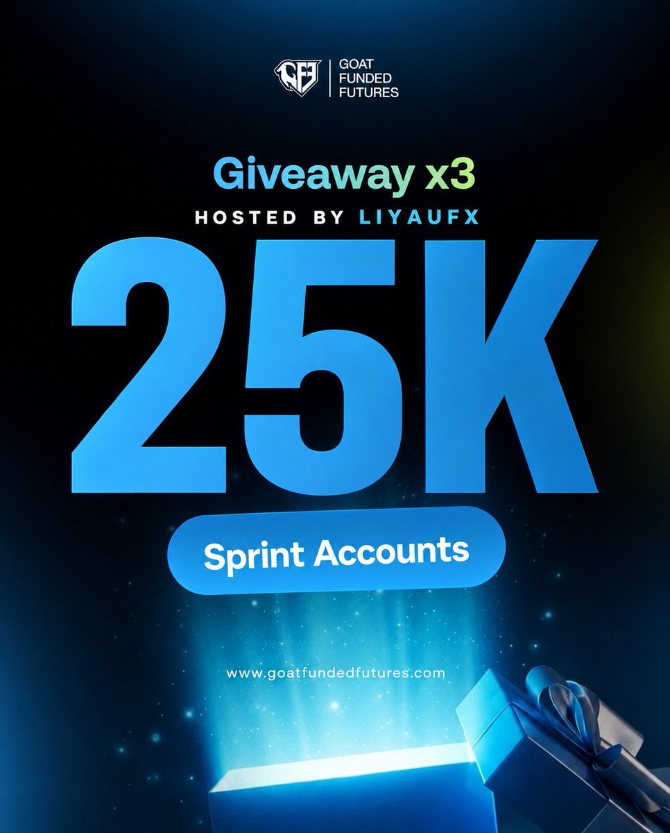 LIYAUFX1's tweet photo. 🚨 GIVEAWAY ALERT 🚨

We’re giving away 3x $25K Sprint Challenges 💰

How to win:
• Follow @LIYAUFX1 @gffutures @EdwardXLreal @NosaAdrian
• Repost this
• Like + tag 3 friends in the comments
. Also follow @ZenithPulse_fx
@Major__Fx @Mrkhameex @faridaharuna @TheEliteTrader_
@MrAkFx @DanGaske01 @NufyFx @Malekfx1155 
Winners announced in 8 days ⏳