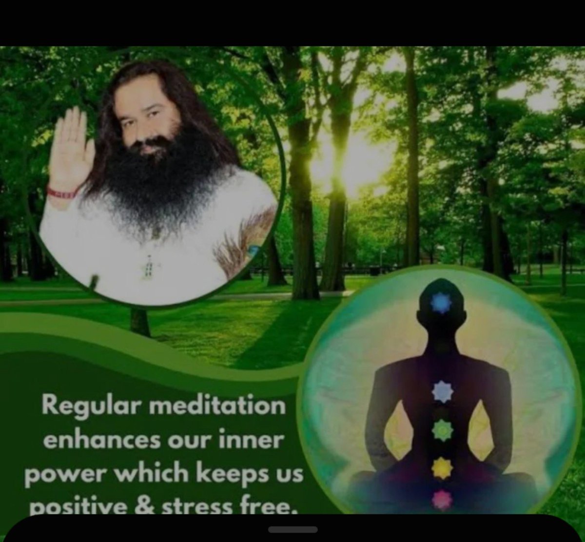 Parmind21230735's tweet photo. To get #InnerStrength &amp; immense treasure of happiness one should do regular practice of God's words via Meditation. Saint Dr Gurmeet Ram Rahim Singh Ji Insan says utilise free time to do Meditation &amp; do selfless services to lead a peaceful life.
#SelfGrowth
#DailyMotivation https://t.co/Stz0BlMySk