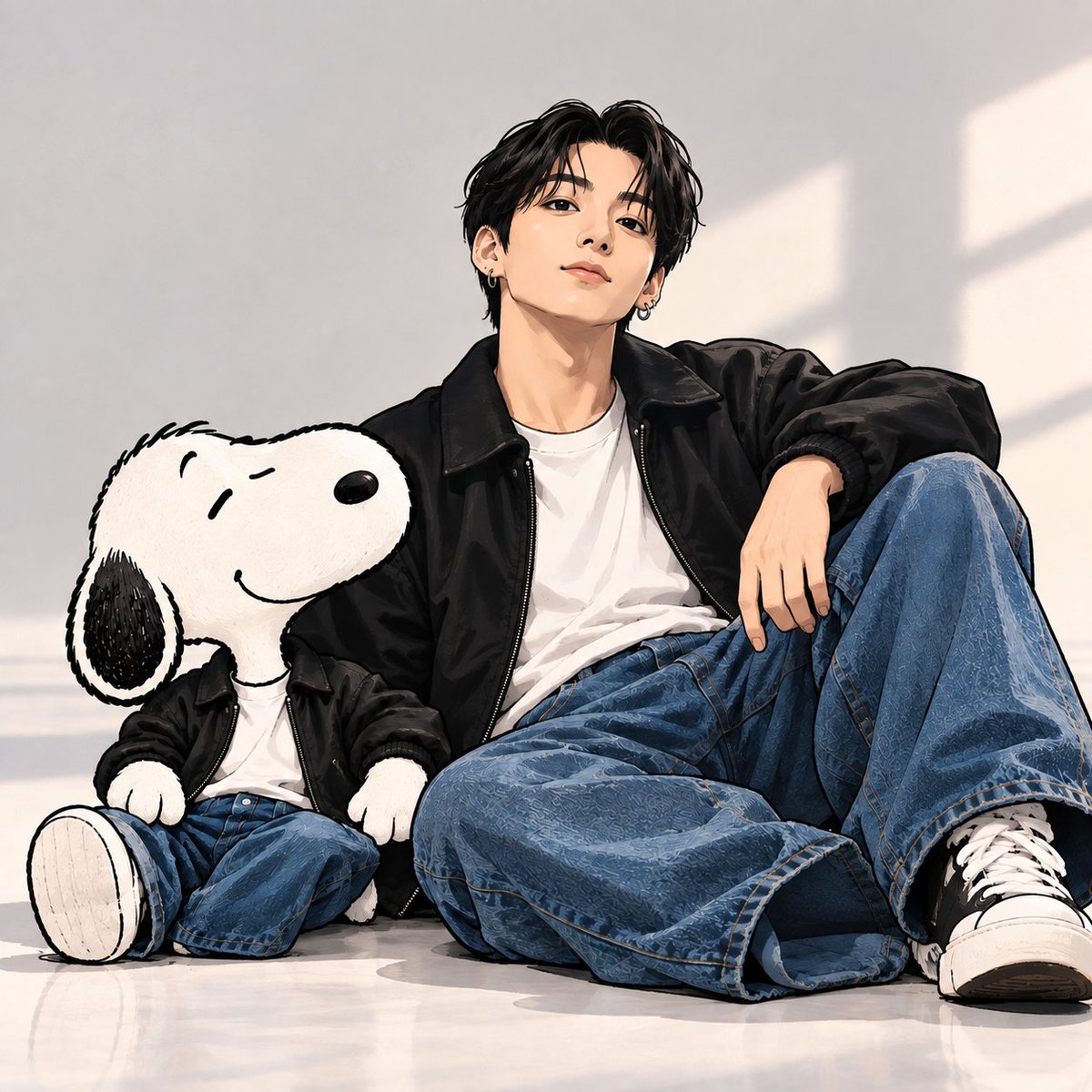 Anklebiters0904's tweet photo. Jung Kook × Calvin Klein × Snoopy. 🖤 https://t.co/8h0ozacwDH