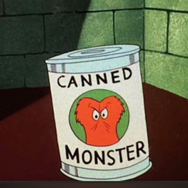 corememunlocked's tweet photo. Gossamer’s Canned Monster! 👹🥫 #LooneyTunes #Gossamer #BugsBunny #ClassicCartoons https://t.co/vF7auYul06