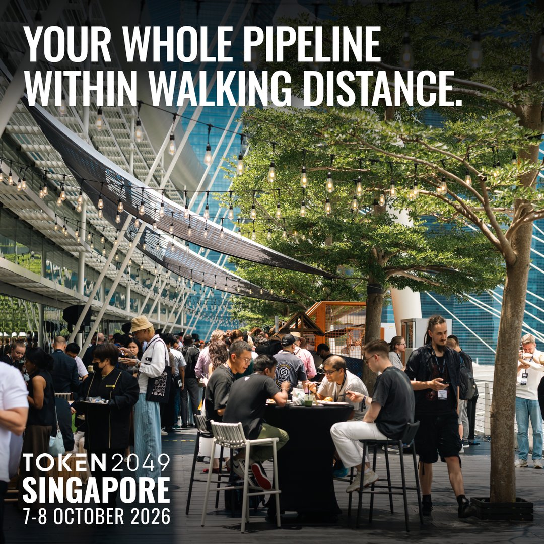 token2049's tweet photo. Follow-ups get ignored. Handshakes don't.

For two days in Singapore, everyone you've been trying to reach is in the same place.

7-8 October. Marina Bay Sands.