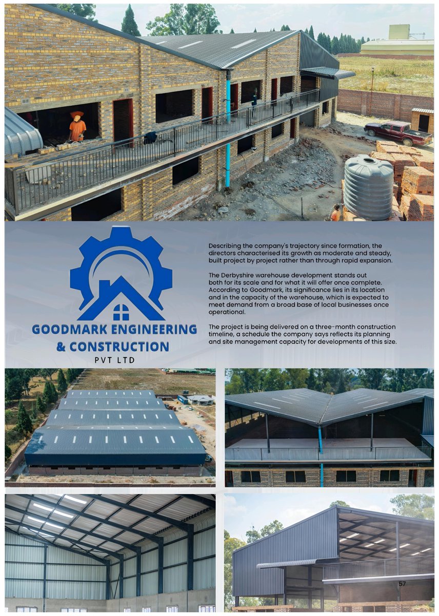 structureanddes's tweet photo. Goodmark Engineering &amp; Construction is steadily expanding its footprint, with its flagship development at 571 Derbyshire, Waterfalls, Harare, showcasing its growing capacity in large-scale industrial construction. https://t.co/2QK6X33u8K