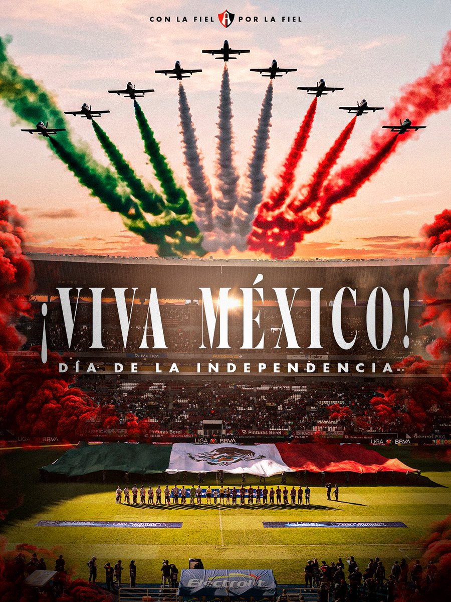 AtlasFC's tweet photo. Hoy celebramos los colores que nos unen. 🇲🇽

¡Feliz día de la Independencia y QUE VIVA MÉXICO! 🗣️🤩

#ParaLaFielPorLaFielYConLaFiel https://t.co/h46AF5twcY