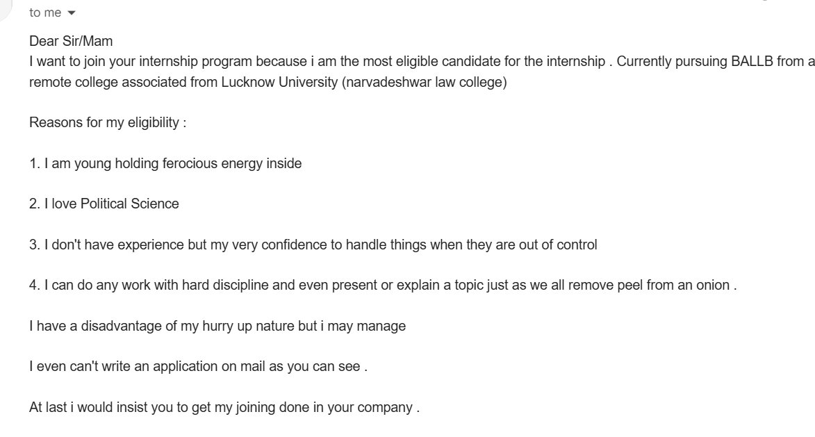 is_enticing's tweet photo. Bro didn’t apply for the internship. Bro issued a joining notice. https://t.co/osqgngHir0