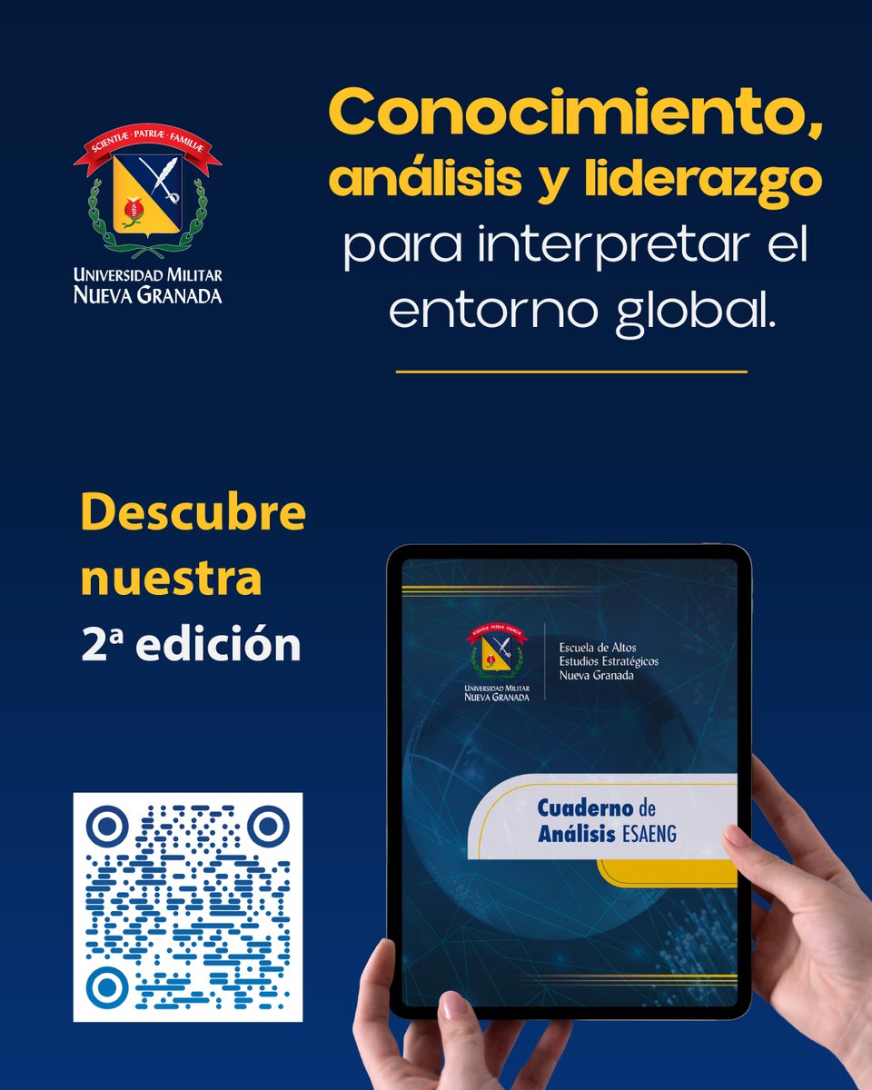 lamilitar's tweet photo. La Escuela de Altos Estudios Estratégicos Nueva Granada presenta la segunda edición del «Cuaderno de Análisis ESAENG», una publicación académica que aporta perspectivas para la comprensión y el análisis de temas estratégicos de interés.

📖 https://t.co/wMVS3wu4fQ https://t.co/nYlPdRJ3st