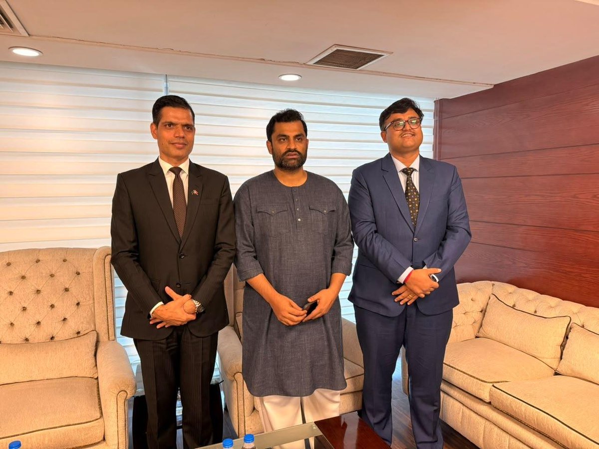 NepalinBGD's tweet photo. Ambassador @gsbhandaari met with Bangladesh Cricket Board (BCB) President Mr. Tamim Iqbal at the latter’s office today, as part of the Embassy's ongoing efforts to promote greater sports cooperation between Nepal and Bangladesh.

During the meeting, BCB shared details of the upcoming three-match T20 International series between the two nations, to be held in Kathmandu on 26, 28 and 30 March 2027. The series will be dedicated to the memory of those who have lost their lives in the recent devastating flash floods in Nepal, reflecting the enduring spirit of friendship and solidarity between the two countries.

The Embassy extends its sincere thanks to the Ministries of Youth and Sports of both countries, Cricket Association of Nepal and the Bangladesh Cricket Board for their pivotal role in advancing this partnership.

This is yet another milestone in the growing cricket and sports cooperation, with both sides committed to deepening ties through exchange of men's and women's tours, High Performance programmes, and training and technical support in the years ahead.
