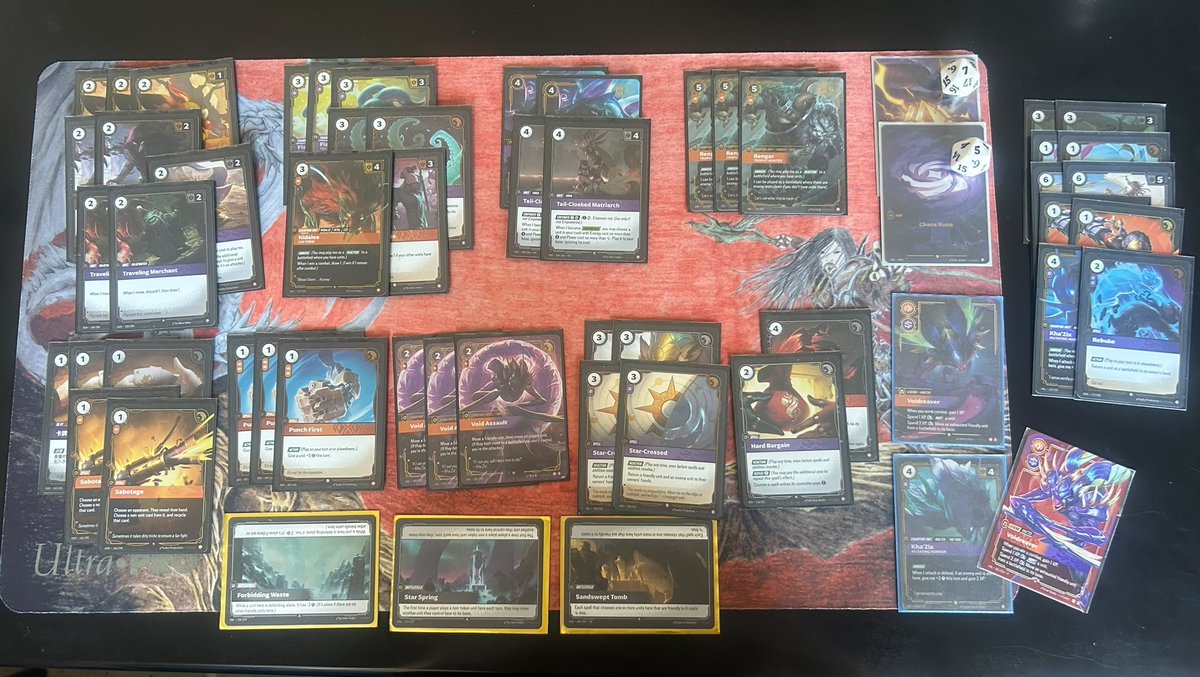 sarkhanTCG's tweet photo. Just came back from Lucca, where I managed to top8 and win the best-of Kha'zix with this list

My match up
Day 1
Draven ww 🎲 2nd
Fiora ww 🎲1st
Leblanc ww 🎲2nd
Kenn wld 🎲1st
Lucien lwl 🎲2nd
Azyr ww 🎲1st

(1/2)
#Riftbound #TeamEclipse #LuccaShowdownSeries https://t.co/PbGdekzM2T