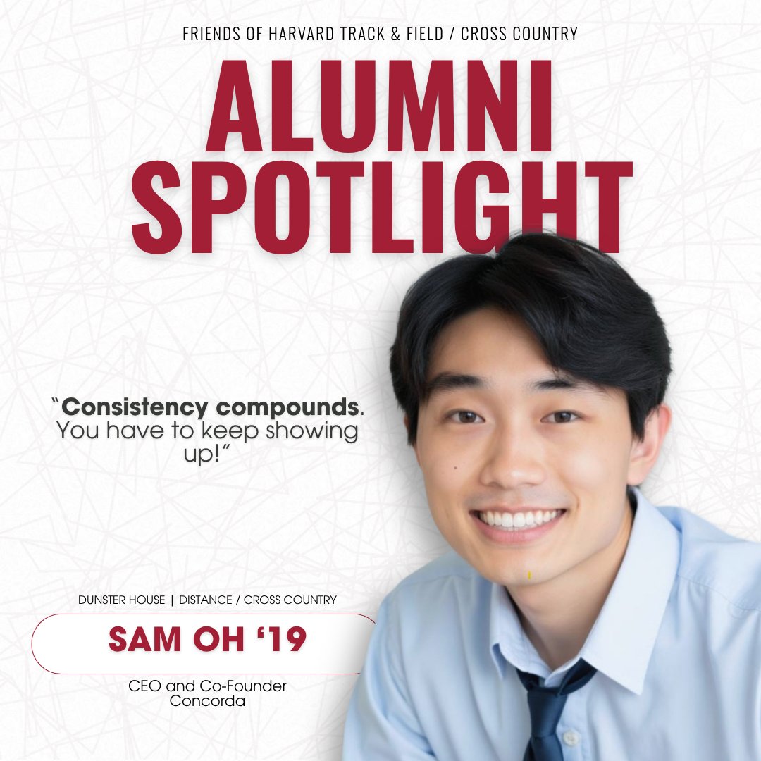 HarvardTFXC's tweet photo. Our Alumni Spotlight highlights former distance and cross country runner, Sam Oh! Sam pursued graduate studies in law and business and is now leveraging AI to help transform the legal field. Swipe to learn more about Sam and gain insights into his journey thus far!

#GoCrimson https://t.co/aFN1MVSc2G