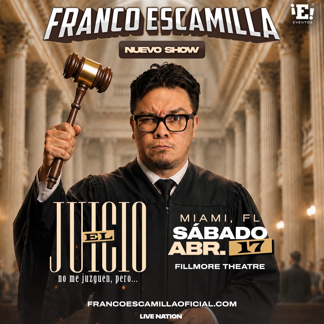 FillmoreMB's tweet photo. RECIEN ANUNCIADO!👨‍⚖️ Franco Escamilla regresa con su nuevo espectáculo El Juicio el 17 de abril del 2027

🎟️  ¡No te quedes fuera! Consigue tus boletos el 18 de septiembre a las 10am: https://t.co/5DuhhaxawV https://t.co/LaFbMcw1R0
