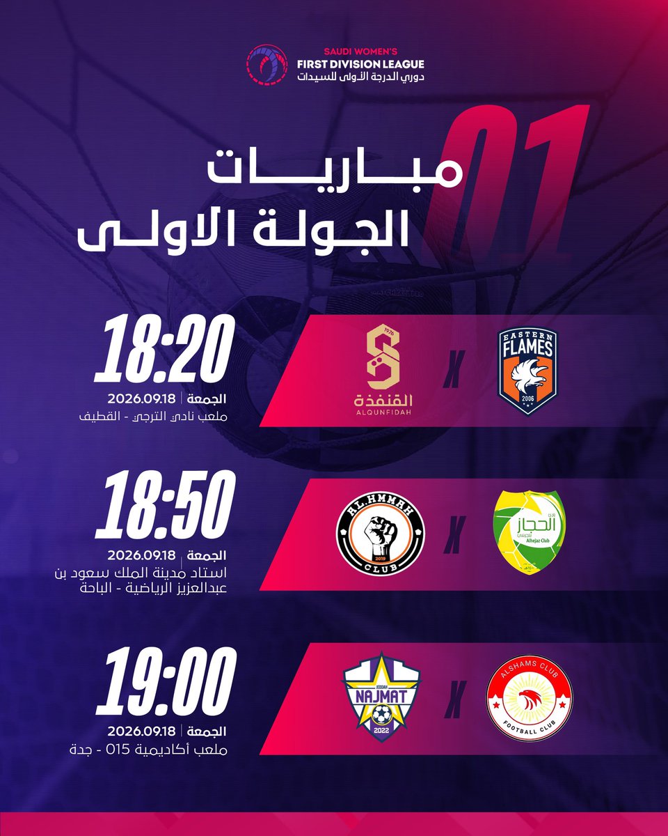 SWLeagues's tweet photo. الجمعة سينطلق موسمنا الجديد 🤩👏🏼
بـ3️⃣ مباريات من 3️⃣ مناطق مختلفة 📍

🎫 https://t.co/zYNn2zrBpC
#دوري_الدرجة_الأولى_للسيدات 🏆 https://t.co/k9EsTku5Ya