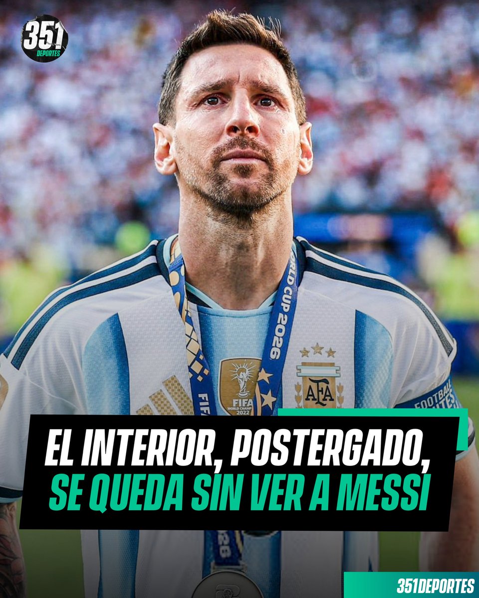 351Deportes's tweet photo. 🤔 PASÓ LO QUE SABÍAMOS QUE IBA A PASAR

🇦🇷 Cuando comenzaron a correr los rumores de que Lionel Messi podía ser parte de la próxima fecha FIFA, todos sabíamos algo: iba a jugar en el Monumental, pero resultaba imposible que fuera al partido de Córdoba.

👉🏻 Leo jugará solamente el 6 de octubre y el interior del país quedará relegado de poder disfrutar de su último baile. Una lástima, de verdad.

😢 De igual manera, no sorprende en absoluto que esto ocurra. Después de Qatar, la Albiceleste disputó 11 partidos en el Monumental de Núñez y tan solo uno en Santiago del Estero.

💔 Se retira Lionel. Sin dudas, serán días históricos y que todos guardaremos en la memoria, pero hay una realidad: como hace bastante, el interior lo mirará desde lejos y no será parte.

👀 La Asociación del Fútbol Argentino no se puede jactar federalismo. Ese discurso queda hermoso, pero no lo aplicaron en lo más mínimo y, diríamos, que es la única mancha del proceso más exitoso de nuestra historia en cuanto a selección mayor: el nunca haber recorrido el país. Una lástima, de verdad.
