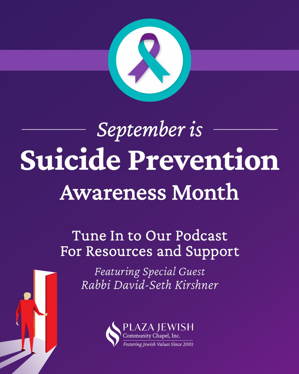 PlazaJewish's tweet photo. In recognition of National Suicide Prevention Month, we invite you to revisit a deeply personal conversation about loss, healing, and the importance of speaking openly about mental health.

Listen now: https://t.co/ZQS8sXGXG7 https://t.co/e6YyGjS0nQ