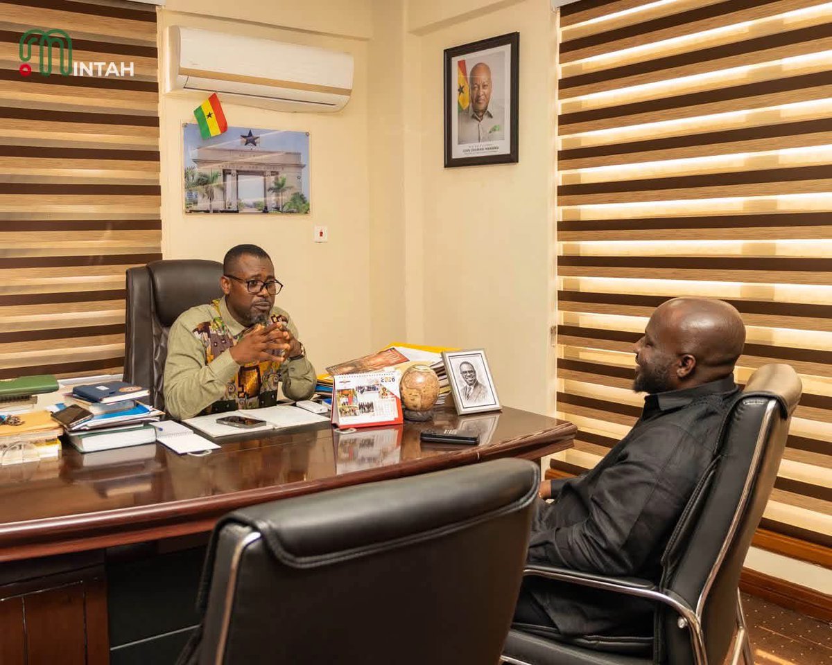 okai_mintah's tweet photo. Thank you, big bro, Gilbert Abeiku Aggrey @AbeikuSantana Deputy Chief Executive Officer of the Ghana Tourism Authority, for your time and counsel.

You have been a great source of encouragement and support to me over the years, and I remain deeply grateful for all you do. It was only right that I formally come to you to share my intentions and seek your support, as you have always done.

I am determined, ready, and committed to serving our great party and its youth. Insha Allah, with your support and that of many others, we will succeed. 

#WithImmediateEffect