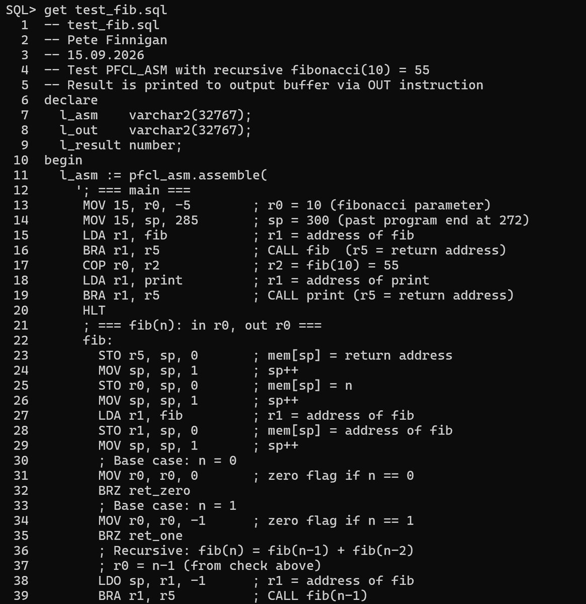petefinnigan's tweet photo. Can we run assembly language programs in the Oracle database? - https://t.co/IBixHCIwVL - #oracleace #oracleacepro #sym_42 #oracle #plsql #interpreter #compiler #asm #assembler #vm #virtualmachine #machinecode https://t.co/Ck8R2axoAX