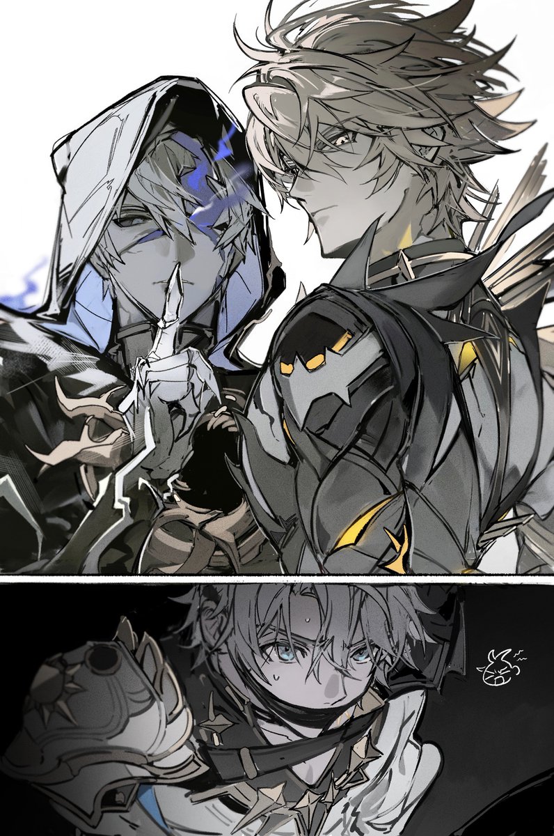 HonkaiSR_france's tweet photo. Shhh 
CR @Glowing_DK-x(Autorisé) #HonkaiStarRail #崩壊スターレイル #Phainon #POMPOMPOMME https://t.co/xLVKR1uWIE