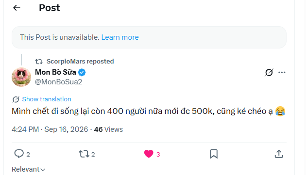 vesimuaythai's tweet photo. @MonBoSua2 @TenKim39434 bài của mom nào đây =)))) bị ẩn ròi nè https://t.co/oz9WOI4qWQ