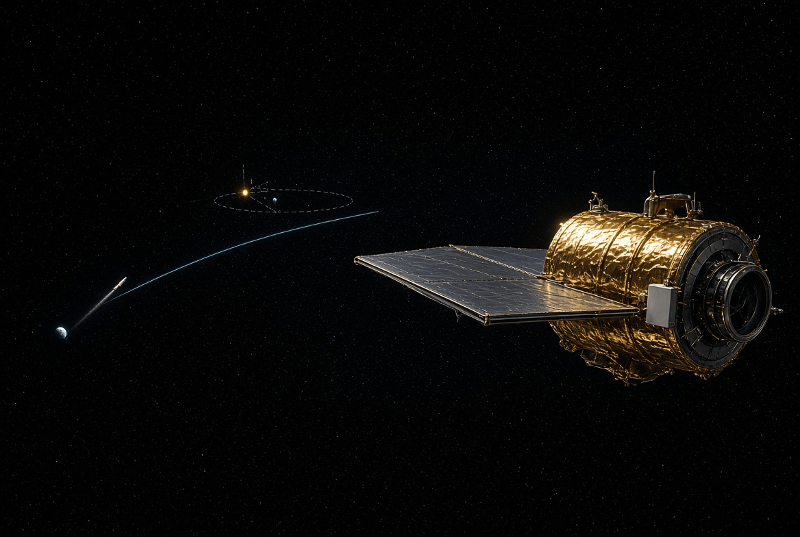 konstructivizm's tweet photo. NASA launched the Nancy Grace Roman Space Telescope so cleanly that its fuel budget just doubled.Roman left Earth on a SpaceX Falcon Heavy on August 30, 2026, bound for the Sun–Earth L2 point about 1.6 million kilometers away. Mission planners had reserved up to 200 kilograms of fuel for the first big course correction. The telescope used about 18 kilograms. That leftover propellant, plus tanks that were filled to the brim because the observatory came in two tons under its mass limit, now adds up to at least 22 years of science operations instead of the original 5-plus-5-year plan.The spacecraft still has two more burns ahead: another correction this month and an insertion maneuver near L2 in early December. Both are expected to cost less fuel than budgeted. After that, the engines will fire about once every 28 days to hold station and dump angular momentum from six reaction wheels.Fuel is the clock that usually kills a telescope at L2. Roman was built with a back door: grab points, reflectors, and a refueling port that a future robotic tanker could reach. No such tanker exists yet. For now it does not need one.The observatory itself is healthy. All 18 infrared detectors on the wide-field camera have passed first checks, and the coronagraph is in test. That camera is about 300 megapixels and covers a patch of sky roughly 100 times larger than Hubble’s, at similar sharpness. Its job: dark energy, dark matter, galaxies, and exoplanets — for more than two decades, if the rest of the hardware holds.