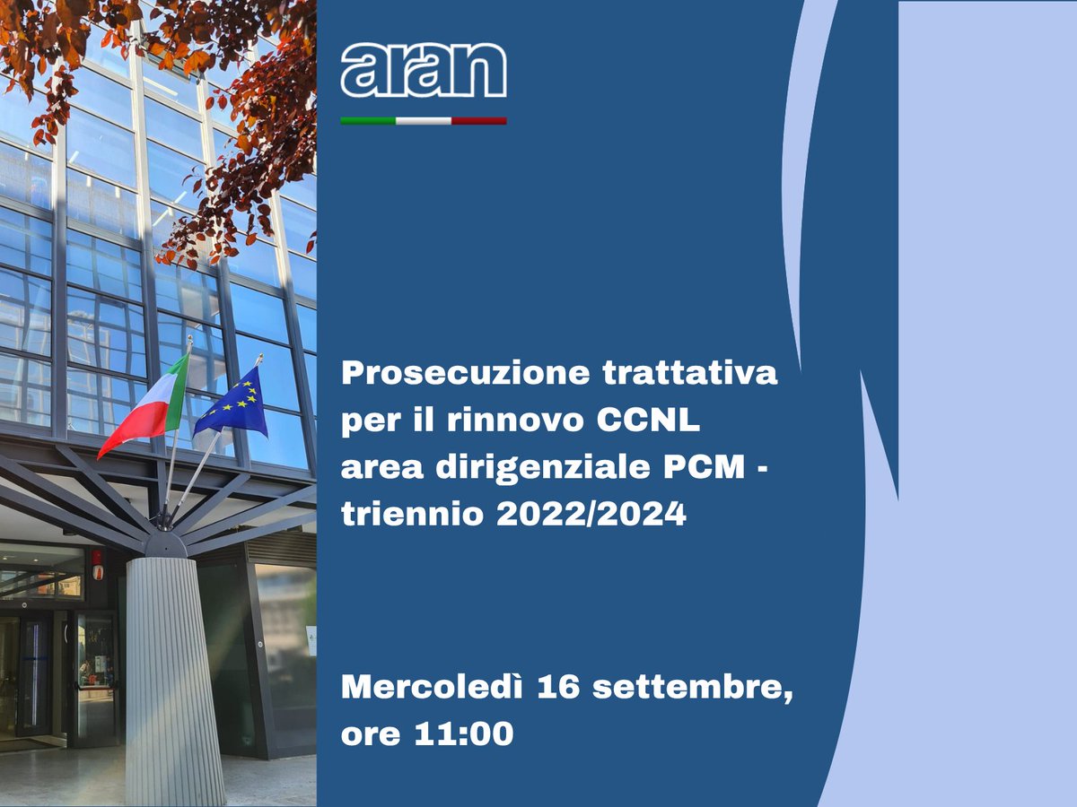 aran_agenzia's tweet photo. Trattativa in corso @aran_agenzia Confederazioni e Organizzazioni #sindacali per il rinnovo del #CCNL #Area dirigenziale #PCM triennio 2022/2024 https://t.co/6lKuv3Oz3L
