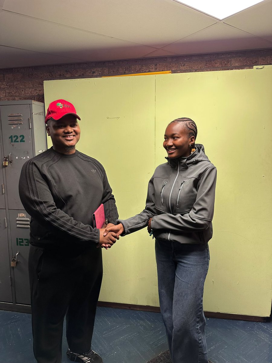 EFFYouthCommand's tweet photo. #ICYMI | EFFYC Convener, Commissar @SihleLonzi, at the University of Cape Town (UCT) ahead of the Student Representative Council (SRC) Elections.
Victory is certain!
#VoteEFFYC https://t.co/nwc5CuNIuG