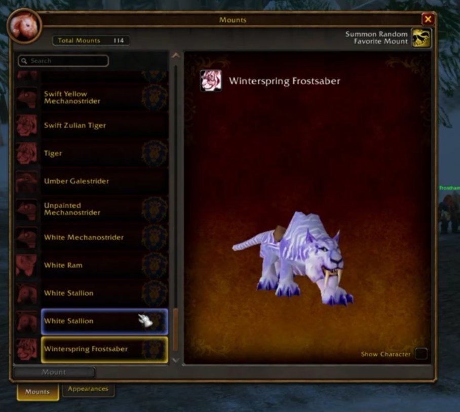MrGMYT's tweet photo. World of Warcraft Forever will feature the collection UI for Mounts, Appearances &amp; Pets https://t.co/hBA2oyyGdM