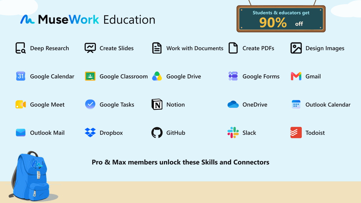 museaimuseai's tweet photo. To all students and educators getting back into the school year 📚✨
Get 90% off your first month of MuseWork and put advanced AI to work across your studies, teaching, and research 🚀
Claim your offer by September 30:
https://t.co/ujkVtDgDU5