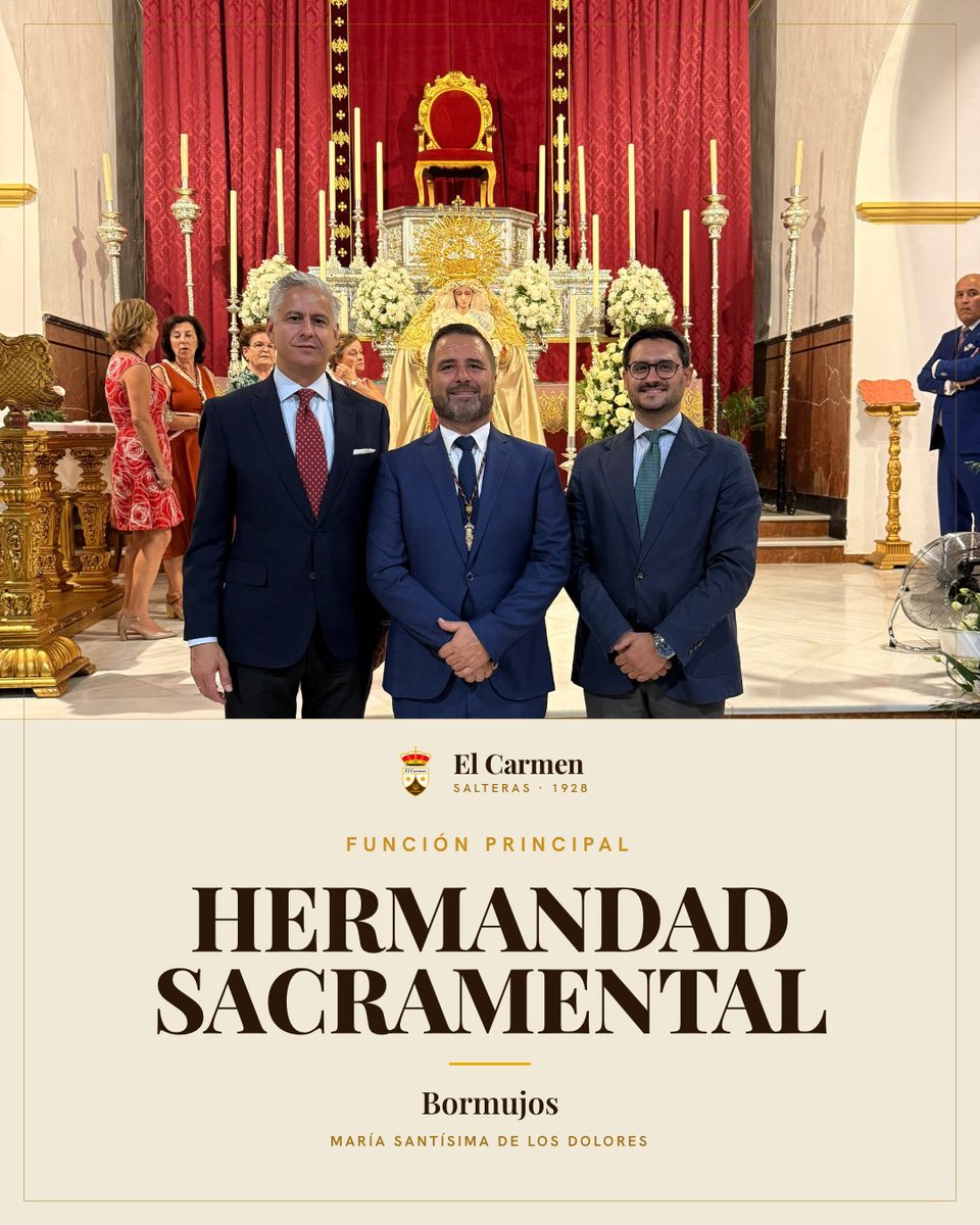 CarmenDSalteras's tweet photo. Ayer, festividad de los Dolores, estuvimos presentes en la Función Principal que la Hermandad Sacramental de Bormujos dedicó a María Santísima de los Dolores. Gracias por hacernos sentir en casa en un día tan señalado para la hermandad. Y este sábado, por primera vez, la música #DeSalteras sonará tras ella en su salida de gloria.