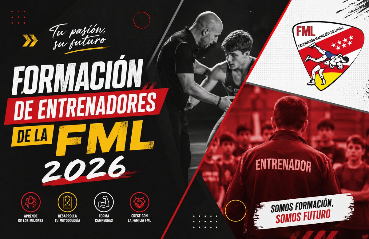 fmlucha's tweet photo. 🎓 CURSOS DE FORMACIÓN DE ENTRENADORES FML

¿Quieres seguir creciendo como técnico? 💪

🥋 Formación para ATD, Monitores y Entrenadores
📚 Cursos intensivos y formación continua
Una oportunidad para avanzar en tu formación.

🌐 Toda la info Web FML

#fmlucha #Formación https://t.co/WVwnHm2jF5