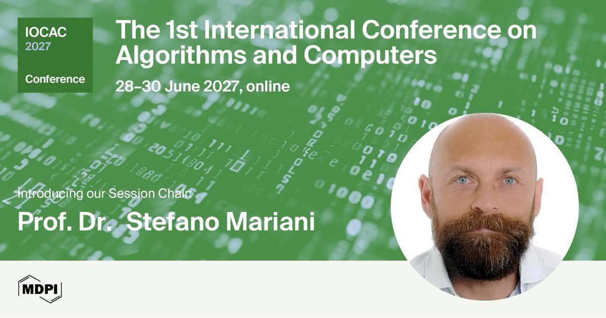 InformationMDPI's tweet photo. Meet Session 4 Chair Prof. Stefano Mariani from the Politecnico di Milano, Italy, for #IOCAC2027! π»
Expert in MEMS reliability, micromechanics & machine learning modeling π€ (~100 papers π).
π’ Submit your abstract for FREE: π https://t.co/3Cl3eGsrxH https://t.co/olAg2VIkUG