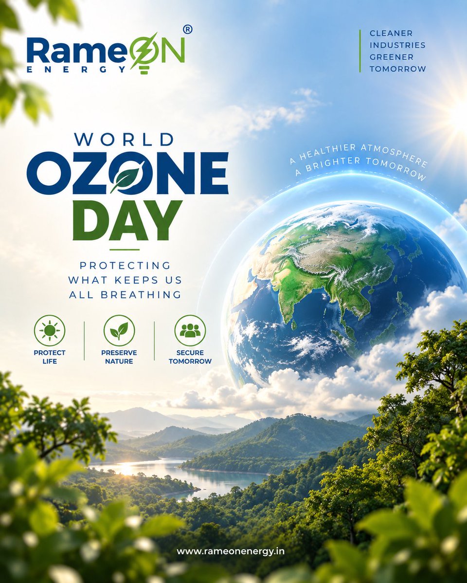 rameonenergy's tweet photo. π World Ozone Day
Protecting our atmosphere starts with responsible environmental action.
At Rameon Energy, we engineer solutions for wastewater treatment.
Protect Life. Preserve Nature. Secure Tomorrow.
π https://t.co/m4n2mLPgjb
#WorldOzoneDay #ZLD #Sustainability https://t.co/Y6zdSUSY5E