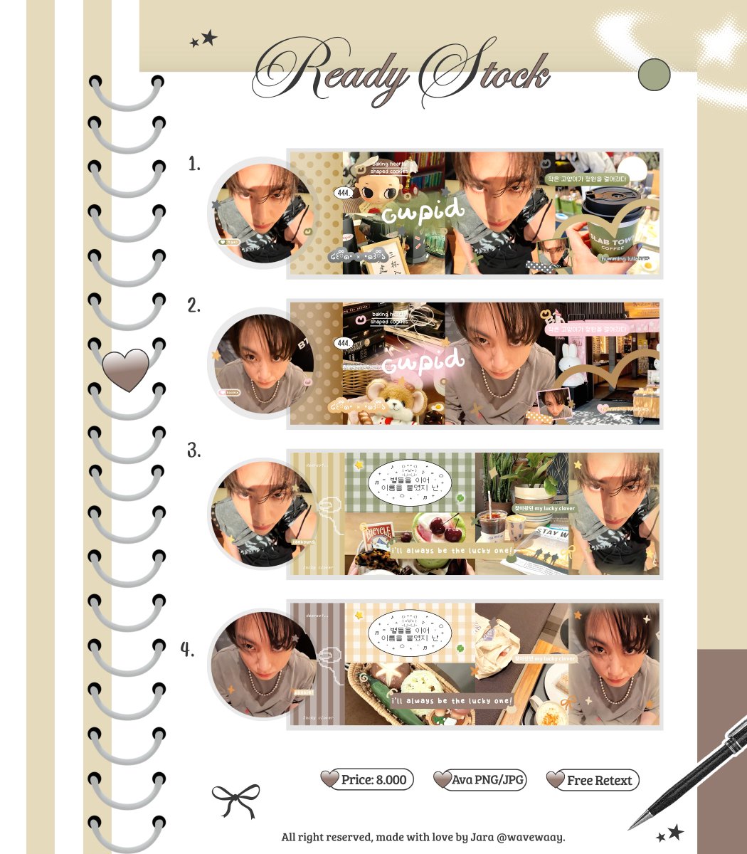 wavewaay's tweet photo. help repost tman tmun! 💓

aloo aku masih punya layout ready stock taehyung sama jungkook yang bisa langsung kalian jemput 🍃🪵 yuk yang cari layout bts bole mampir jajan di aku, 8k/ea bisa via QRIS! 💘

#zonauang rs taekook https://t.co/jt9QwlJVu2