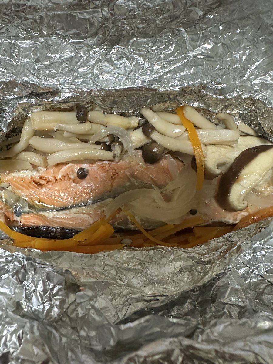 masa01050's tweet photo. 被ってる帽子が傷んできたから料理に再利用
美味しいホイル焼きの出来上がり
いつも電磁波から僕を守ってくれてありがとう https://t.co/iyyDKeMS0r
