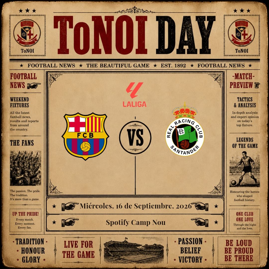 ToNOI_oficial's tweet photo. #ToNOIDAY
En el día de hoy los blaugranas buscarán seguir con el pleno de victorias ante un Racing que está dejando grandes sensaciones y no se lo pondrá facil
💙❤️ @FCBarcelona 🆚 @realracingclub 🤍💚
🏟️ Spotify Camp Nou
🕒 21:30 https://t.co/QuNMDbCjyb