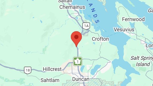 DriveBC's tweet photo. 📡 #BCHwy1 southbound in #DuncanBC near Somenos Rd, there are reports of a tree down. Watch for traffic control. #VanIsle https://t.co/NRBUZDZLjP