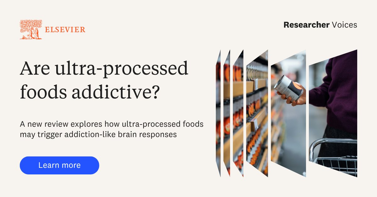 ElsevierConnect's tweet photo. “We need food to survive, but we don't need ultra-processed food,” says neuroscientist Nicole Avena @IcahnMountSinai. 

A new review explores how ultra-processed foods may tap into the same brain reward systems involved in addiction.

➡️https://t.co/Ch7MpjsjPC

#ResearcherVoices https://t.co/MZimLWcKUm